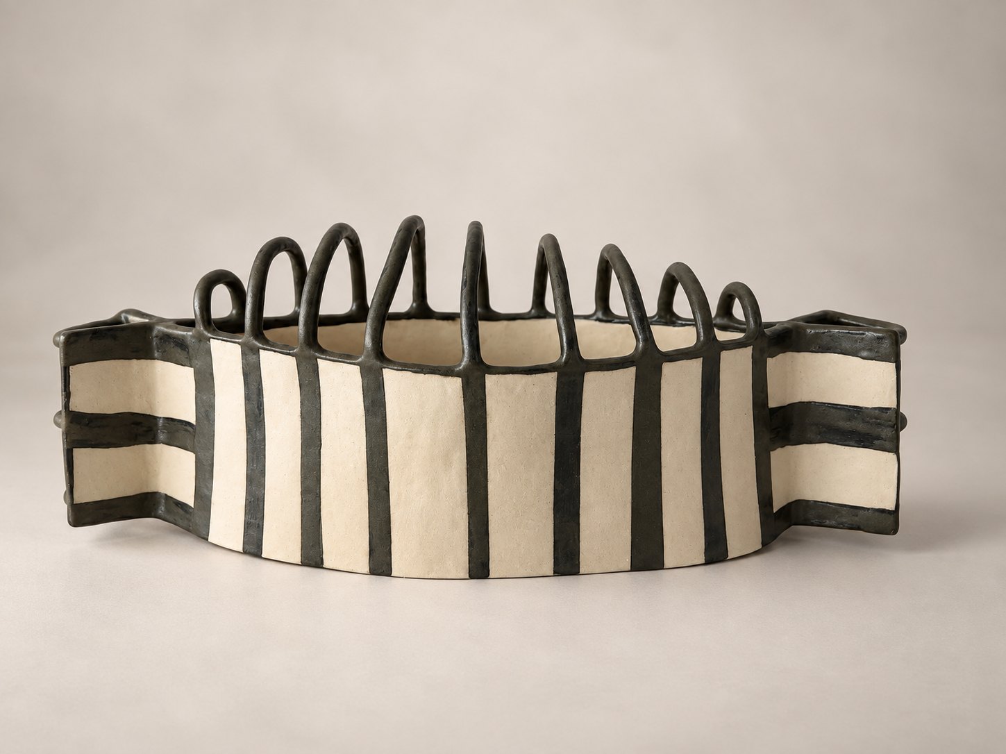Held Up, Held In, 2025, stoneware, by Ayse Nisa Akdemir